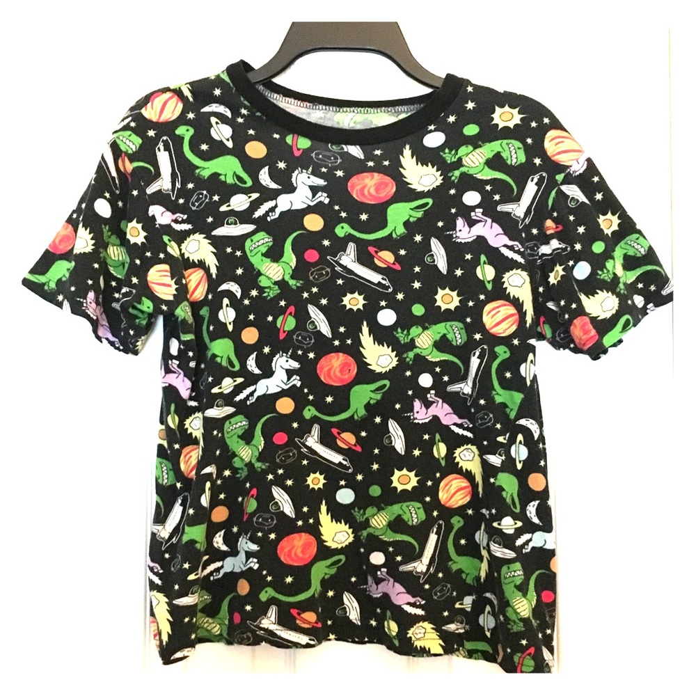 Unique space dinosaur unicorn shirt